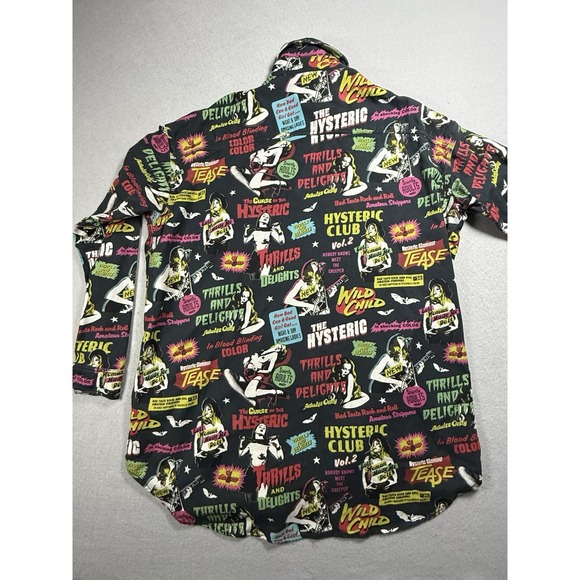 Hysteric Glamour Button Up Retro Horror/Exploitation Print One Size - Picture 3 of 10